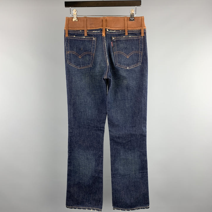 LEVI'S Taille 30 Jean à braguette boutonnée en coton uni indigo