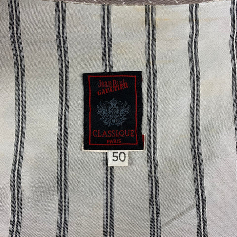 Vintage JEAN PAUL GAULTIER Size 40 Taupe Black White Stripe Vest