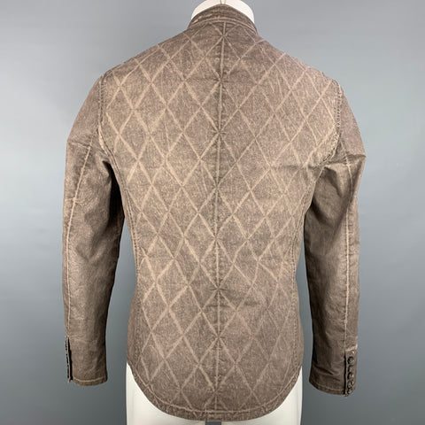 JOHN VARVATOS Limited Edition 12/60 Size M Grey Distressed Cotton Buttoned Jacket