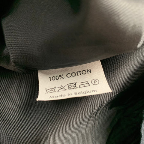 DRIES VAN NOTEN Taille 6 Robe droite en coton popeline noire et verte