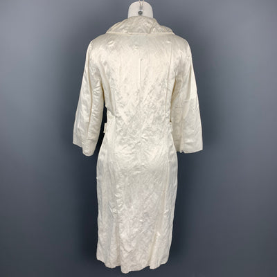 LANVIN Spring 2006 Size 8 Off White Wrinkle Textured Satin Coat