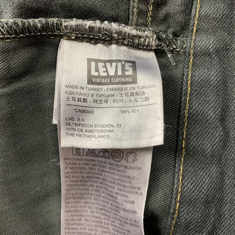 LEVI'S VINTAGE CLOTHING Size 33 Black Contrast Stitch Denim Zip Fly Jeans