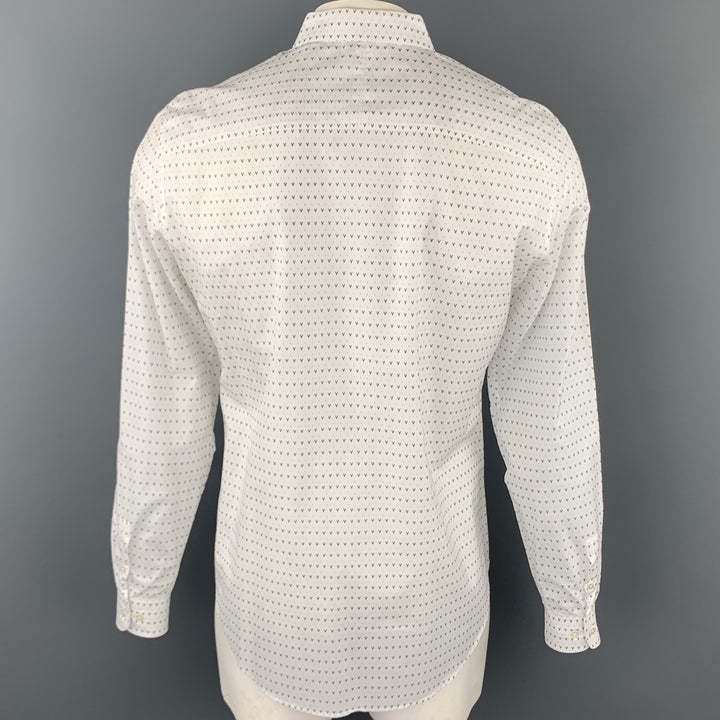LOUIS VUITTON Size XL White Print Cotton Button Up Long Sleeve Shirt