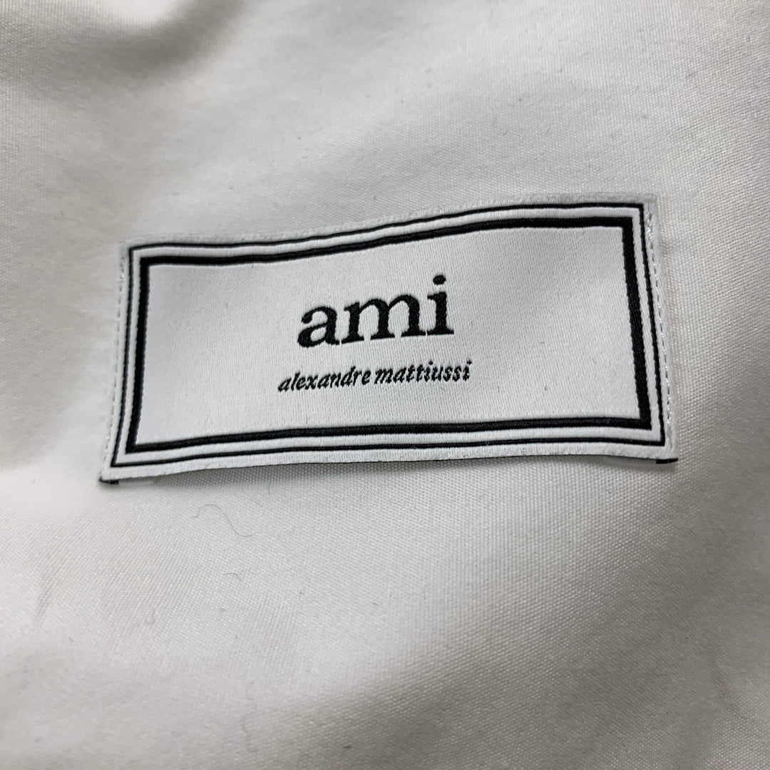 AMI by ALEXANDRE MATTIUSSI Size XL White Solid Cotton Long Sleeve Shirt