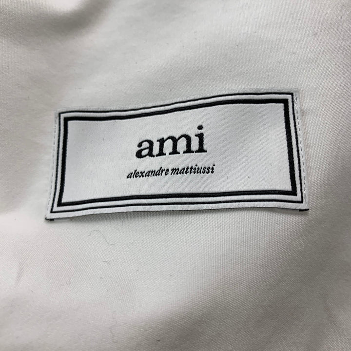 AMI by ALEXANDRE MATTIUSSI Size XL White Solid Cotton Long Sleeve Shirt