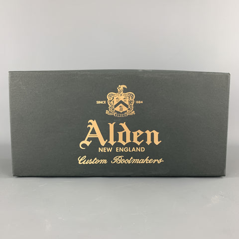 ALDEN Talla 10.5 Zapatos brogue con cordones y alas de cuero marrón