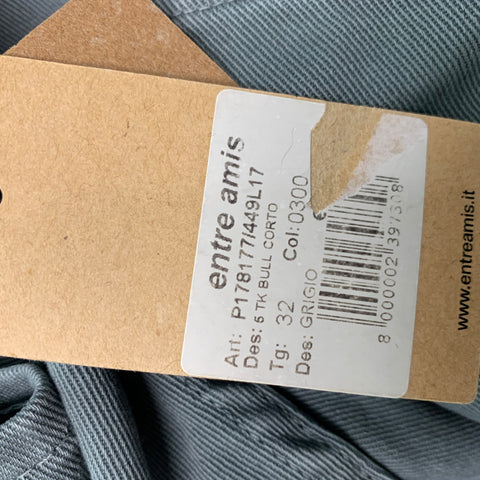 ENTRE AMIS Size 32 Grey Cotton Spandex Button Fly Jeans