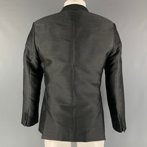 EMPORIO ARMANI Size 38 Charcoal Solid Polyester Blend Sport Coat
