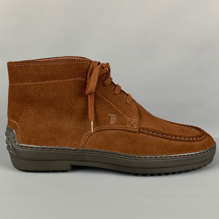 TOD'S Size 7 Brown Suede Chukka Lace Up Shoes