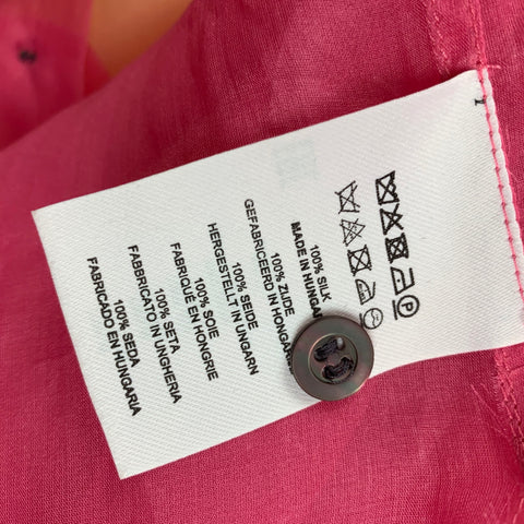 DRIES VAN NOTEN Size S Pink Silk See Through Button Up Shirt