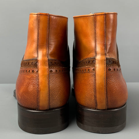 PAUL STUART Size 10.5 Tan Brown Leather Wingtip Boots