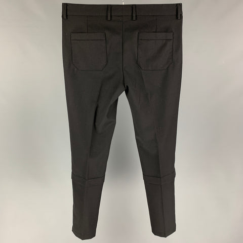 VIKTOR &amp; ROLF Taille 34 Pantalon habillé en laine noire avec braguette zippée