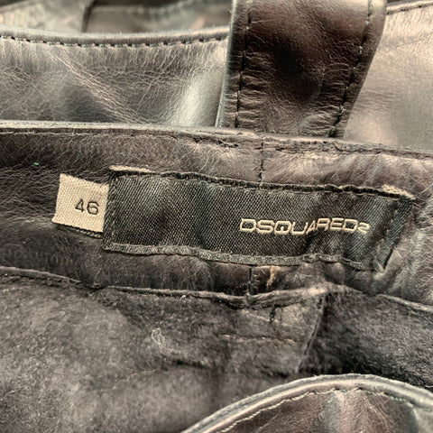 DSQUARED2 Talla 30 Pantalones cortos de cuero negro