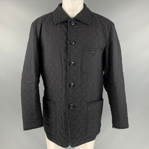 VINTAGE Taille M Veste matelassée noire à poitrine unique