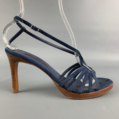 RALPH LAUREN Talla 8 Sandalias de tiras de ante azul