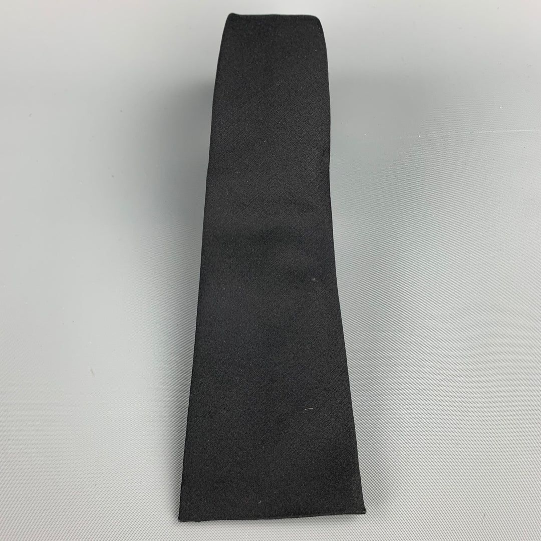 PRADA Cravate carrée en laine/soie noire