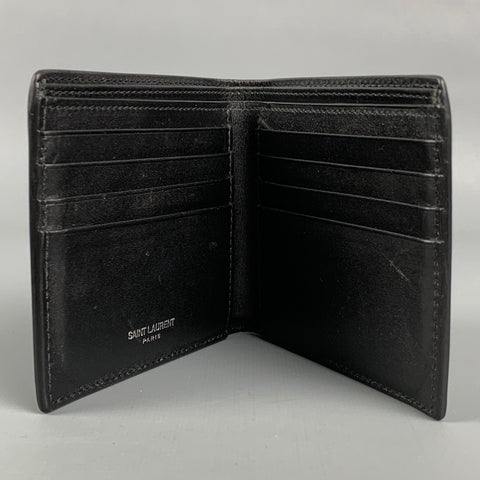 SAINT LAURENT Black & Silver Studded Leather Wallet