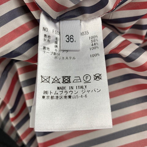 THOM BROWNE Taille 4 Jupe mi-mollet plissée en laine à carreaux gris