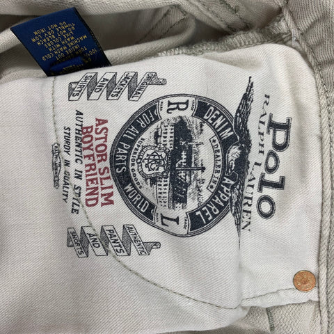 RALPH LAUREN Size 29 Ivory Splattered Cotton Jean Cut Casual Pants
