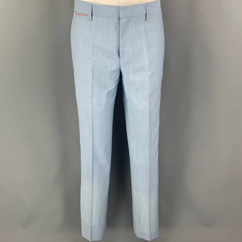 MARC JACOBS Size 38 Blue Light Blue Wool Notch Lapel Suit