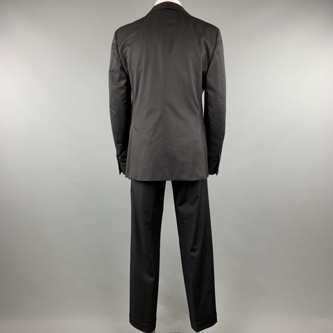 PRADA 42 Regular Black Stitched Wool 36 x 33 Suit