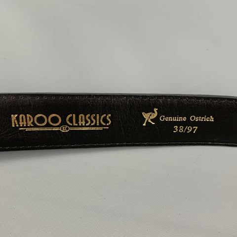 KAROO CLASSICS Size 38 Grey Ostrich Leather Belt