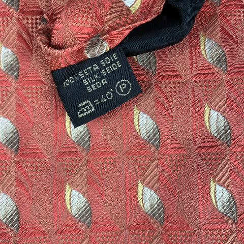 ERMENEGILDO ZEGNA Cravate En Soie Jacquard Corail &amp; Crème