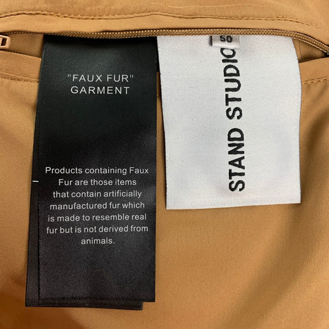 STAND STUDIO Size 40 Tan Textured Polyester Frank Coat