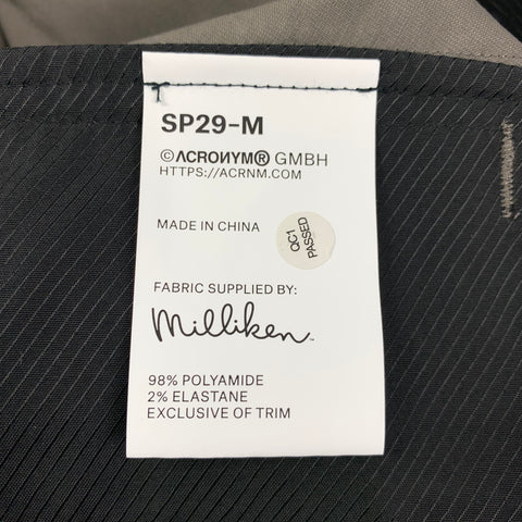 ACRONYM SS 22 Talla L Pantalones cortos SP29-M de poliéster gris con bragueta y cremallera