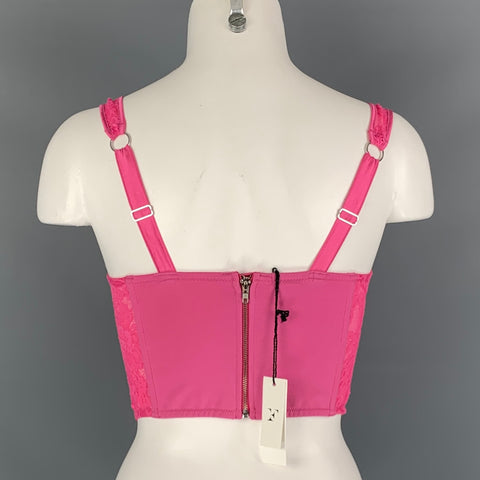 FLEUR DU MAL Size XS Pink Silk Elastane Lace Corset Dress Top