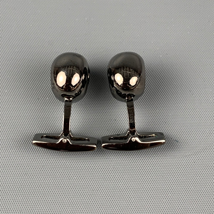ALEXANDER MCQUEEN Silver Blue Skull Cuff Links