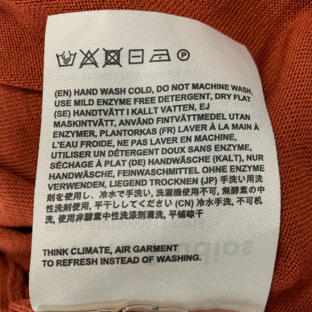 ACNE STUDIOS Size XS Orange Cream Stars Merino Wool Crew-Neck Pullover