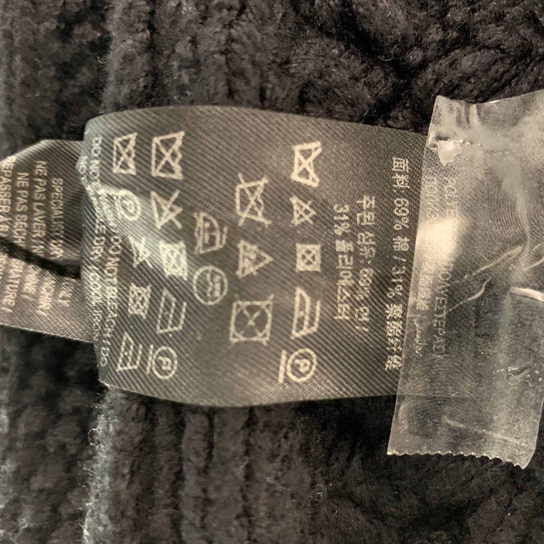 BURBERRY Size L Black Knitted Cotton Polyester Boat Neck Sweater