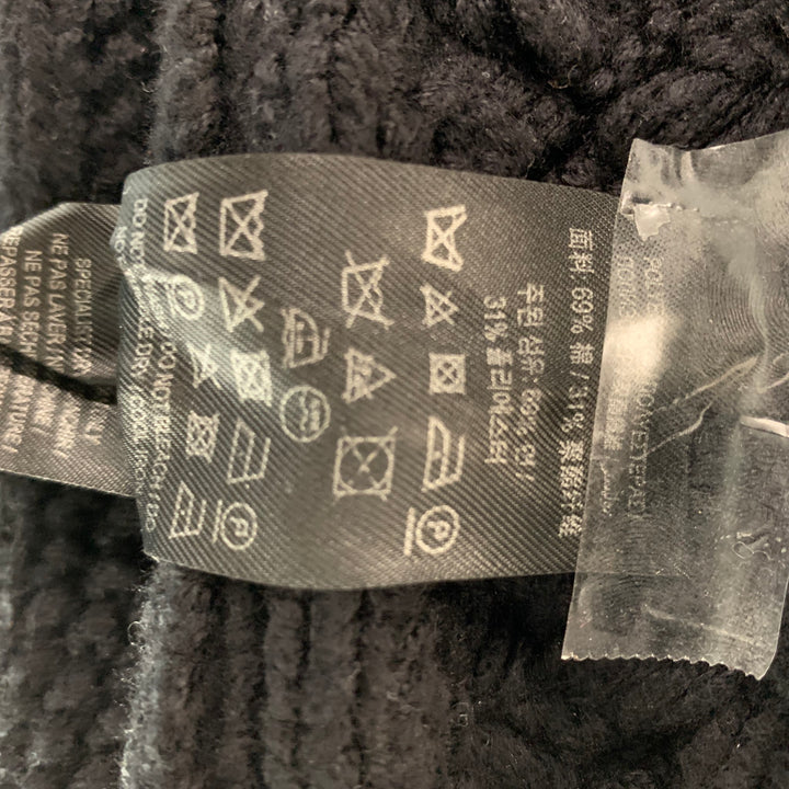 BURBERRY Size L Black Knitted Cotton Polyester Boat Neck Sweater