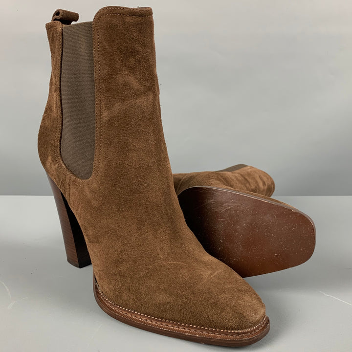 RALPH LAUREN Size 11 Brown Suede Ankle Boots