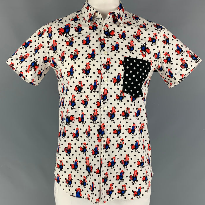 COMME des GARCONS BLACK Size L Multi-Color Polka Dot Cotton Short Sleeve Shirt