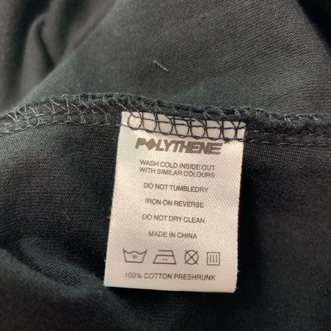 POLYTHÈNE Taille XXL Noir Orange Logo Coton T-shirt à manches longues