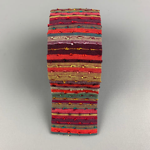 Cravate en soie à rayures multicolores VINTAGE