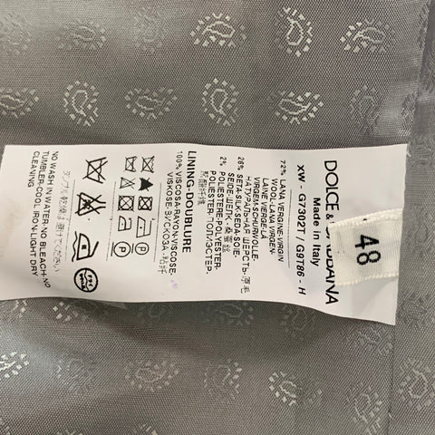 DOLCE &amp; GABBANA Chaleco de lana y seda gris claro con botones lisos Talla 38