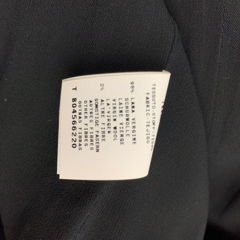 GAULTIER2 par Jean Paul Gaultier Taille 8 Robe droite en laine mélangée noire avec bordure en cuir