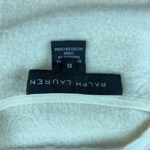 RALPH LAUREN Black Label Taille XS Crème Tricoté Cachemire Pull Col V