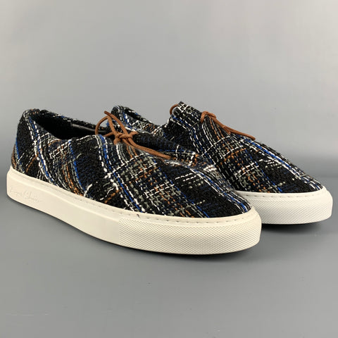 JACQUES SOLOVIERE Taille 9 Baskets basses en cuir tressé multicolore
