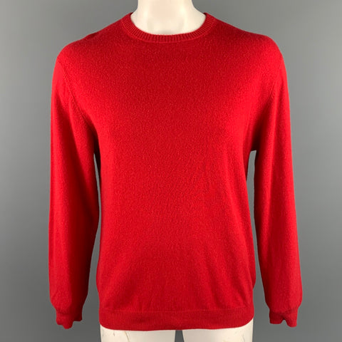 ROUNDTREE & YORKE Size L Red Cashmere Crew-Neck Pullover