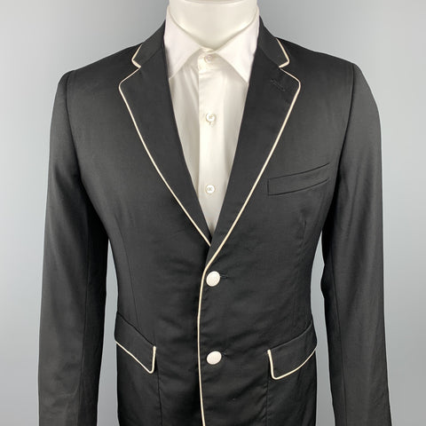 BAND OF OUTSIDERS Size 38 Black Wool Notch Lapel Sport Coat