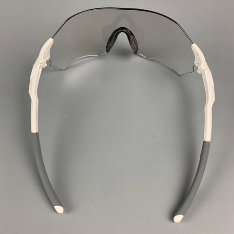 OAKLEY Radar EV Patch Clear White Acetate Wrap Shield Sunglasses