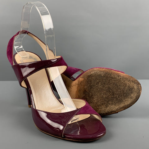 CHRISTIAN DIOR Size 9 Purple Patent Leather Sandals