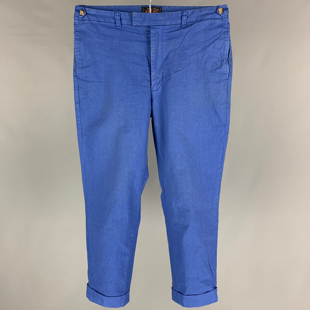 BEAMS Pantalones casuales chinos de poliuretano y algodón azul Talla M