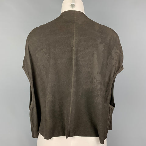 RICK OWENS SS 18 Talla S Chaleco drapeado de ante gris