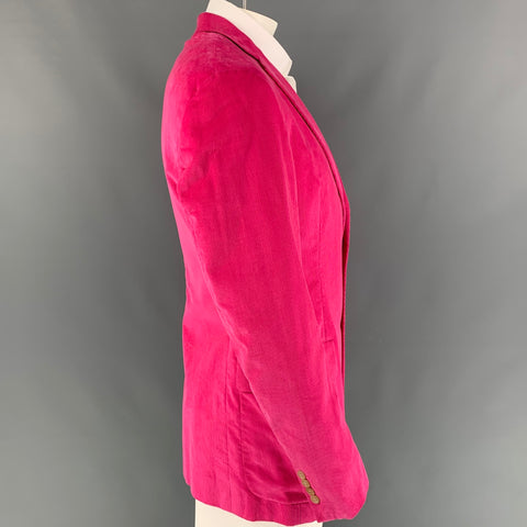 POLO by RALPH LAUREN Size L Pink Corduroy Cotton Notch Lapel Sport Coat