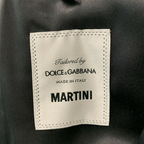 DOLCE & GABBANA Martini Size 40 Black White Polka Dot Silk Polyester 36 Tuxedo